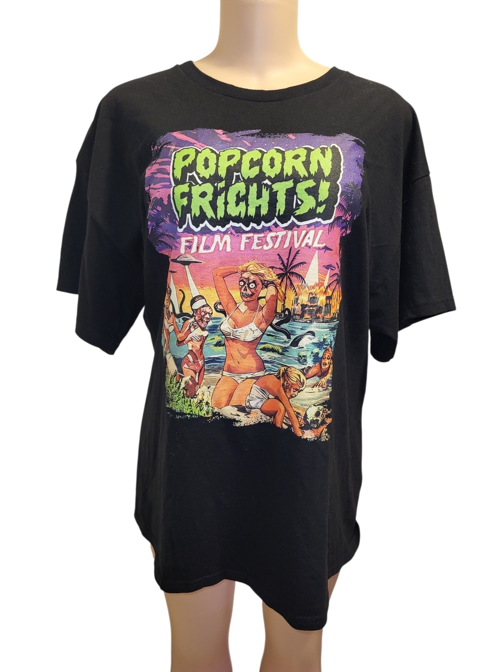 Popcorn Frights Film Festival Graphic Tee - Black